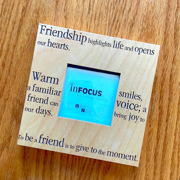 Friendship Picture Frame Light Wood/Oak Color. 3.5 x 3.5 inch - Picture 1 of 3